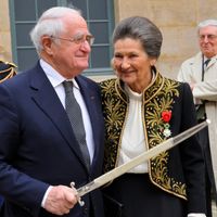 Antoine et Simone Veil en 2010 pour l'entrée de cette dernière à l'Académie française