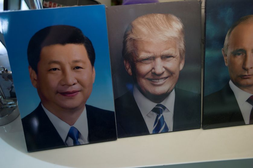 Photos des présidents chinois, américain et russe
