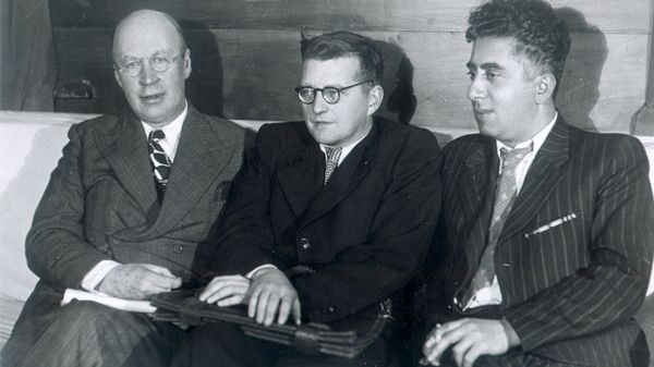 Serge Prokofiev, Dimitri Chostakovitch et Aram Khatchatourian (vers 1945)