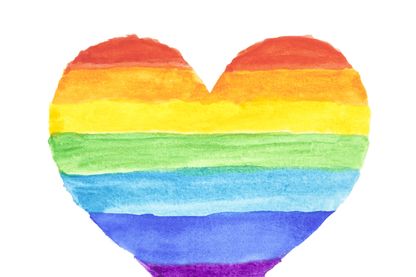 Arc-en-ciel aquarelle en forme de cœur. Arc-en-ciel aquarelle en forme de cœur.