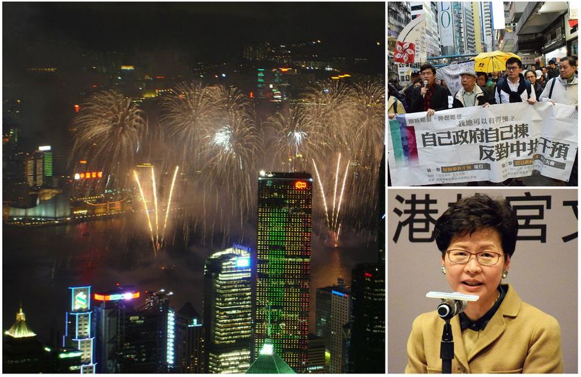 Honk Kong, les 10 ans de la rétrocession, 1er juillet 2007/Hong-kong, civil human rights front protests, 25 mars 2017/Carrie Lam at Hong Kong Palace Museum Press Conf., 10 janv. 2017