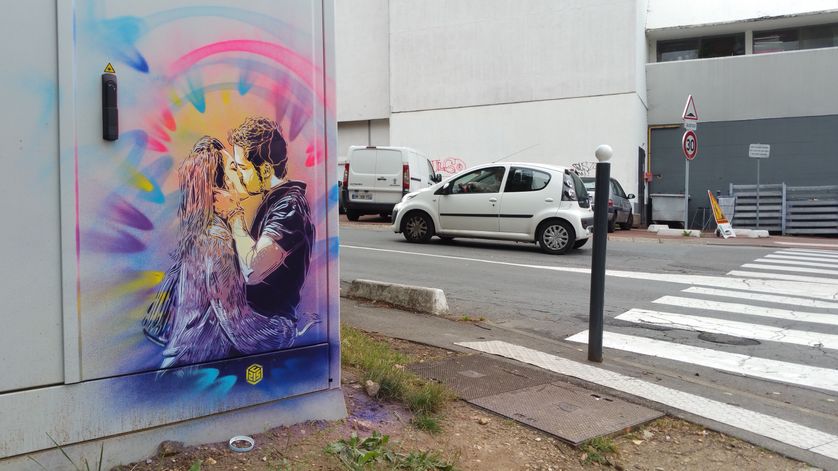 Pochoir réalisé par l'artiste Christian Guémy