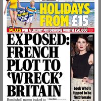 Une du "The Mail On Sunday du 17 juillet 2017