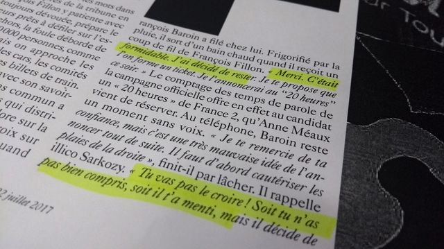 Extrait de l'article du Monde magazine sur François Fillon