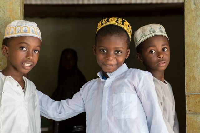 Dans le village de Kani-keli au sud-ouest de Mayotte, élèves d'une Madrassa.