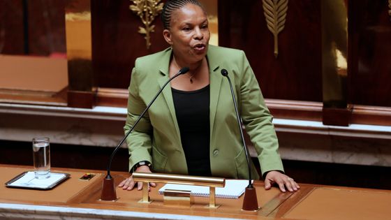 Christiane Taubira à l'Assemblée nationale, le 29 janvier 2013, premier jour des débats de la loi sur le mariage pour tous ©AFP - JACQUES DEMARTHON