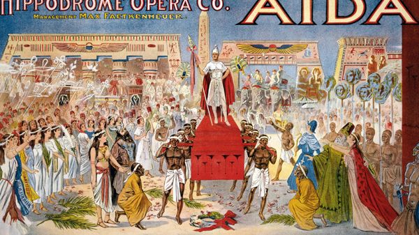 Affiche d'Aïda, représentation donnée à l'Hippodrome Opera Company, Cleveland (Ohio), 1908