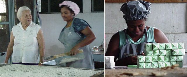 Thérèse Sénèque dans la biscuiterie crée par son grand-père