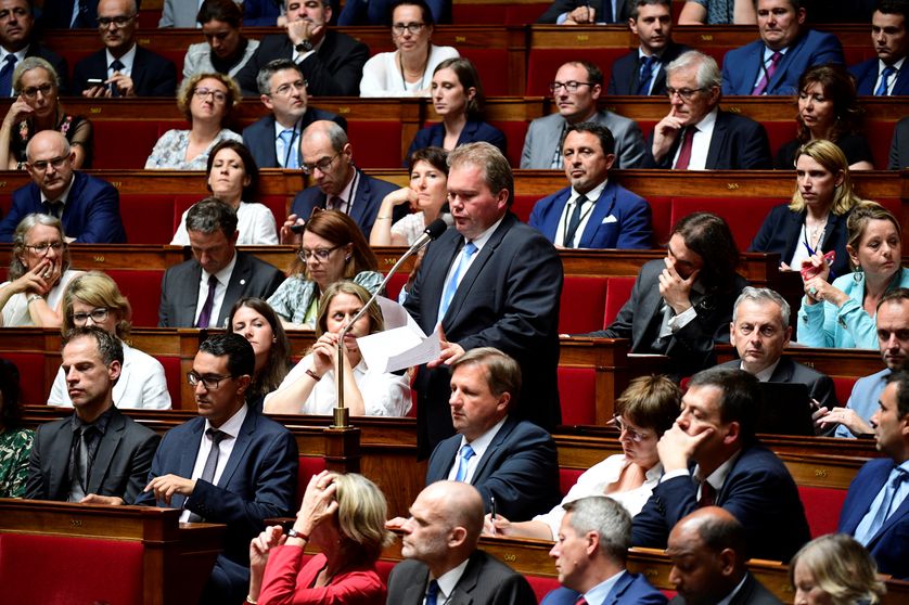 Jean-Baptiste Moreau, député LREM, s'exprime durant une séance de questions au gouvernement, à Paris, le 5 juillet 2017