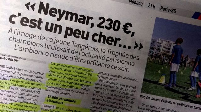 Extrait de l'article de L'Équipe sur le Trophée des Champions à Tanger