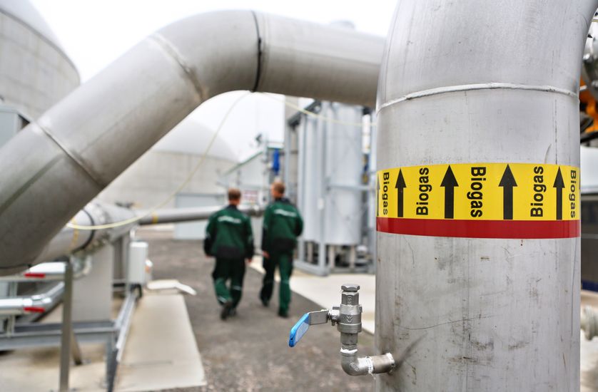 Installation de captation de biogaz en Grande-Bretagne.