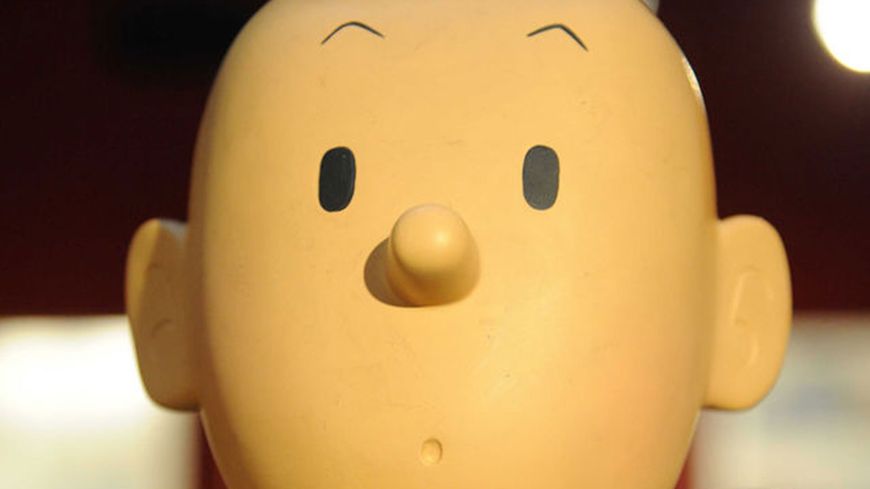 Détail d'une statue à de Tintin présentée en salle des ventes à Drouot