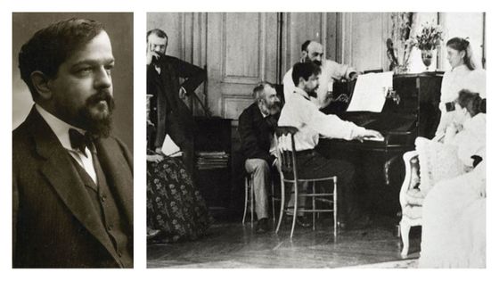 Claude Debussy, par Nadar, ~1908 / Claude Debussy avec sa famille, 1893 ©Getty - / DEA / G. DAGLI ORTI