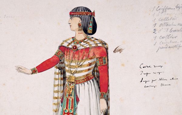 Costume dessiné par Auguste Mariette pour Aïda