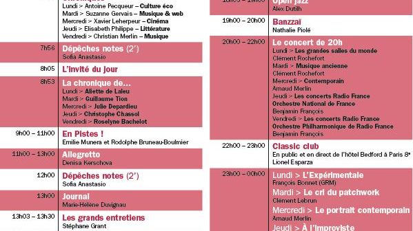 Grille des programmes 2017 - 2018
