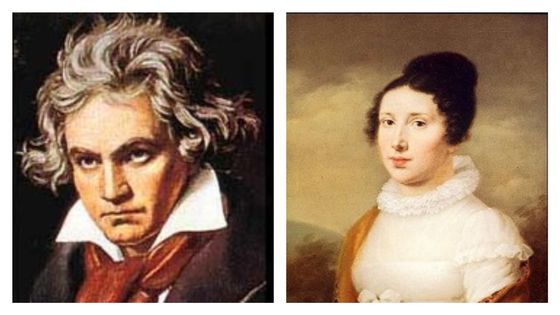 Ludwig van Beethoven et Elisabeth Roeckel (Portrait de Joseph Willibrord Mähler, environ 1814, Düsseldorf, Goethe-Museum)