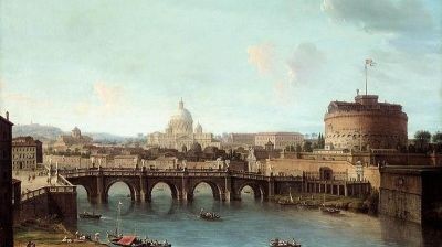 Rome : Vue du Tibre par Antonio Joli (1700 –1777)