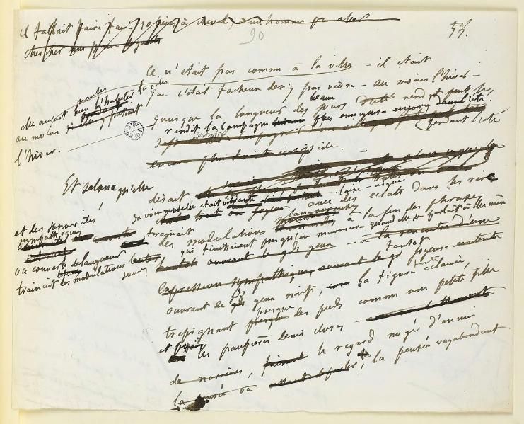 Manuscrit de « Madame Bovary », de Flaubert. Brouillons, 1ère partie. 1857