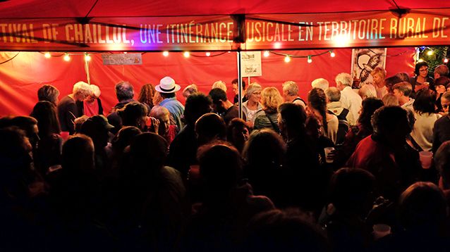La sortie d'un concert au festival de Chaillol