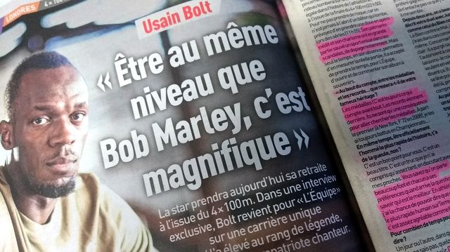 Extrait de l'interview d'Usain Bolt dans L'Équipe - phtoo par Olivier Bénis