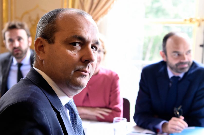 Laurent Berger, secrétaire général de la CFDT durant une réunion avec le Premier ministre le 25 juillet 2017