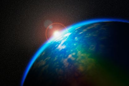 Lever de Soleil sur la Terre vu de l'espace Lever de Soleil sur la Terre vu de l'espace