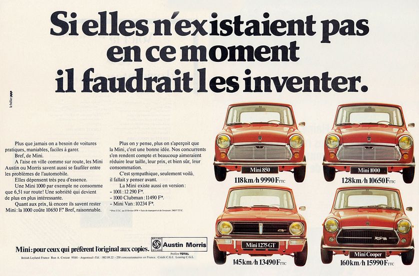 Une publicité automobile, en 1974