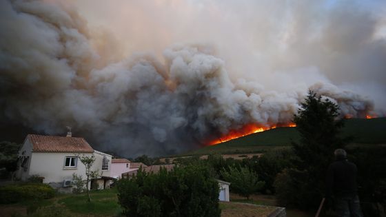 Incendies à Pietracorbara en Corse, 11 août 2017 ©AFP - PASCAL POCHARD-CASABIANCA / AFP