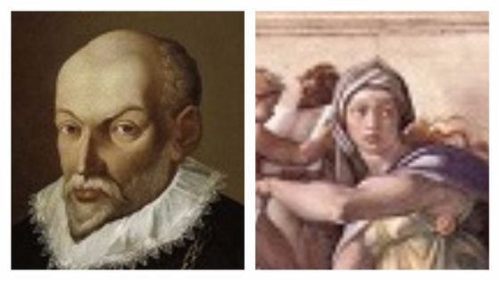 Roland de Lassus / (International Museum and Library of Music of Bologna) et La Sibylle de Delphes (Michel-Ange, 1509, Chapelle Sixtine, Vatican, Italie)