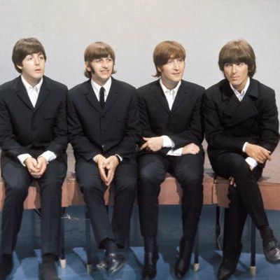 Les quatre Beatles Paul McCartney, Ringo Starr, John Lennon et George Harrison en 1966