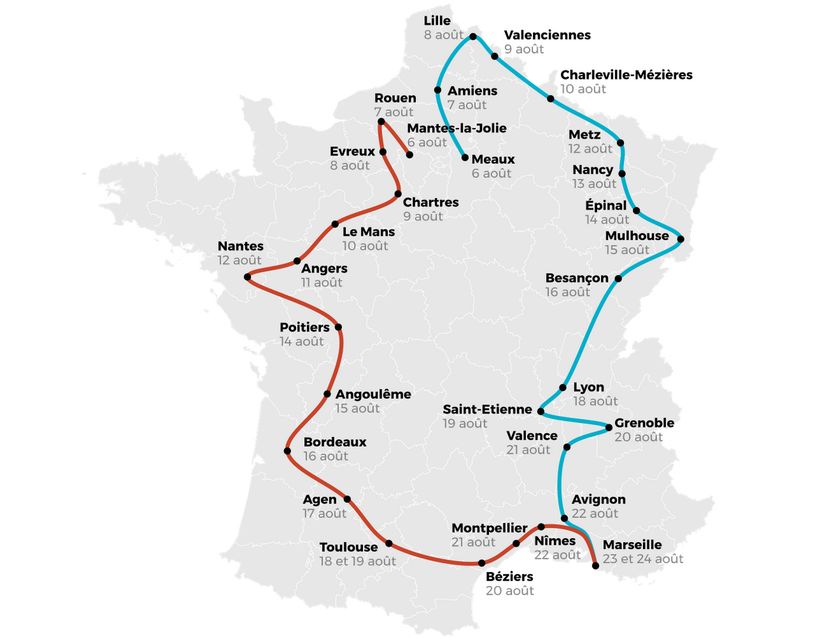 Les périples des deux "caravanes insoumises"