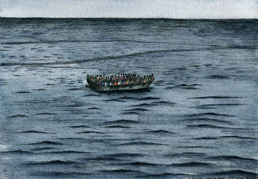 La traversée sur des bateaux type zodiac, surchargés, dure en moyenne une dizaine d'heures, selon les témoignages de migrants rencontrés en juin en Italie.