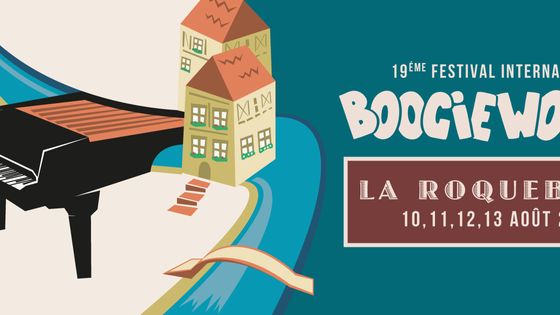 L'affiche du 19ème festival International de Boogie Woogie à La Roquebrou - Festival International Boogie Woogie.