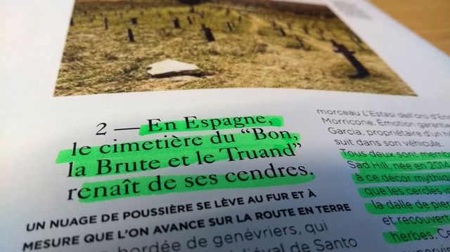 Extrait de l'article du Monde sur le cimetière de Sad Hill