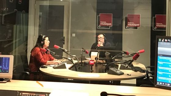 Florence Malgoire au micro de Renaud Machart à la Maison de la Radio le 05 août 2007 - Céline Tran Nouvelle