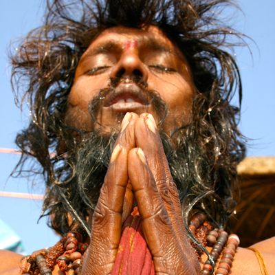 Un sadhu en train de prier
