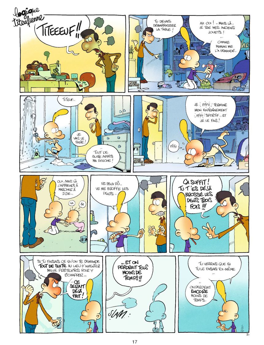 Logique titeufienne, page 17 du tome 15 de Titeuf, "A fond le slip !" de Zep