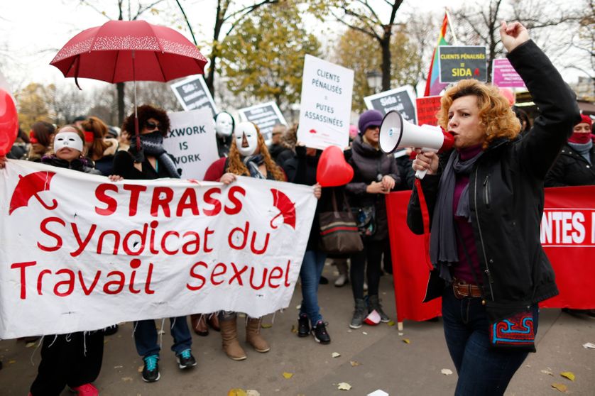 Manifestation d'associations défendant les droits des travaill.eur.ses du sexe à Paris en 2013.
