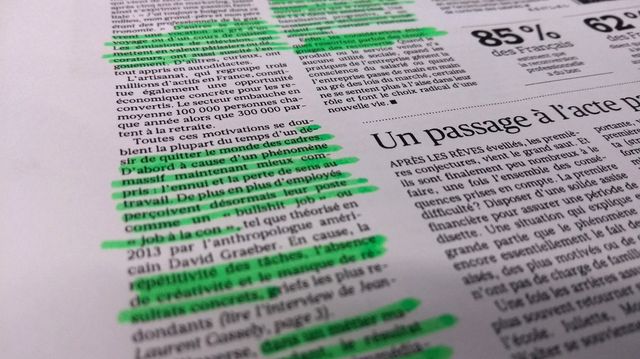 Extrait de l'article du Figaro sur les cadres - photo par Olivier Bénis