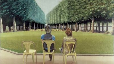 David Hockney Le Parc des Sources Vichy 1970 Acrylique sur toile - David Hockney Photo Chatsworth House Trust / Centre Pompidou