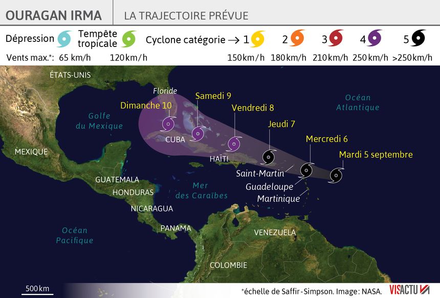 L'œil devrait éviter la Guadeloupe mais prendre le chemin des îles Vierges britanniques.