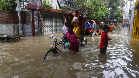 Cette année en Asie, la mousson a été d'une intensité jamais connue jusqu'alors ©AFP - STR / NurPhoto