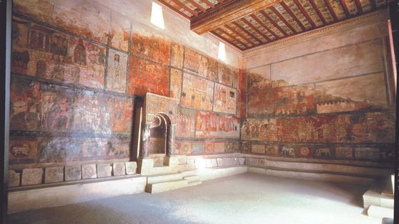 Reconstitution des murs de la synagogue de Doura-Europos au musée national de Damas ©Corbis - Estelle Villeneuve, Monde de la Bible.