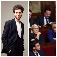 Le chef d'orchestre Raphaël Pichon // Les bancs du FN à l'Assemblée Nationale
