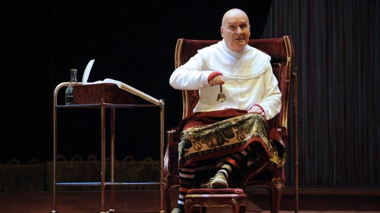 Michel Bouquet lors des répétitions du "Malade imaginaire" de Molière en septembre 2008 au Théatre de la porte Saint-Martin à Paris l