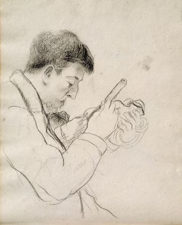 Camille Pissaro Gauguin sculptant La Parisienne 1880