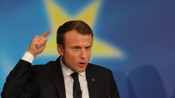 Emmanuel Macron lors de son discours sur l'Europe à la Sorbonne ©AFP - LUDOVIC MARIN / AFP