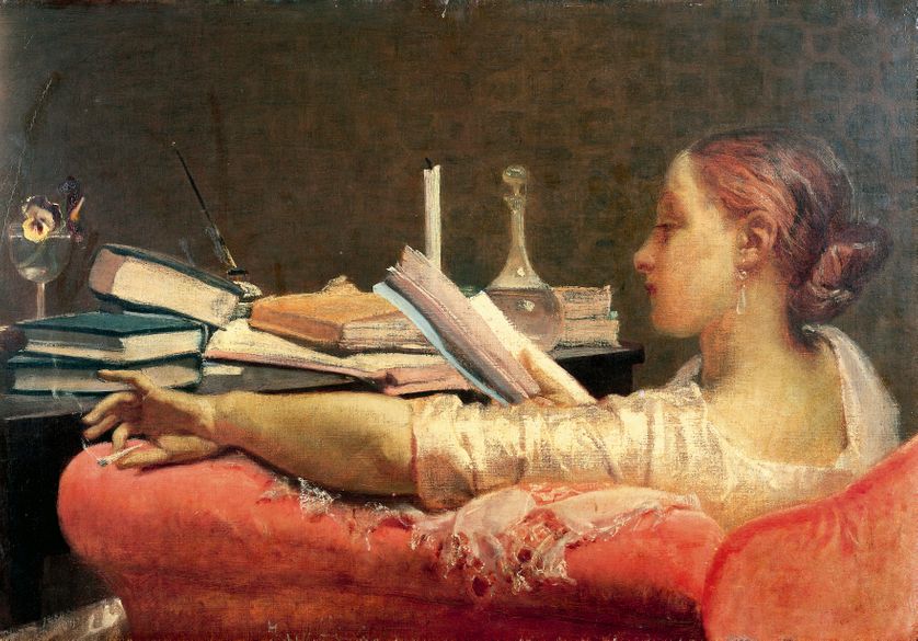 "La liseuse", par Federico Faruffini, 1864