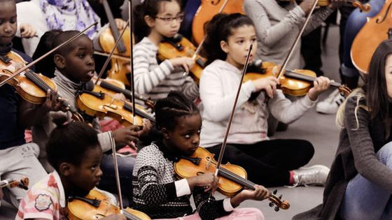 Stage de rentrée de l'orchestre Démos de Paris, 2016 © Jef Rabillon - Philharmonie de Paris