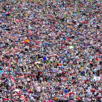 Flou foule de gens fond